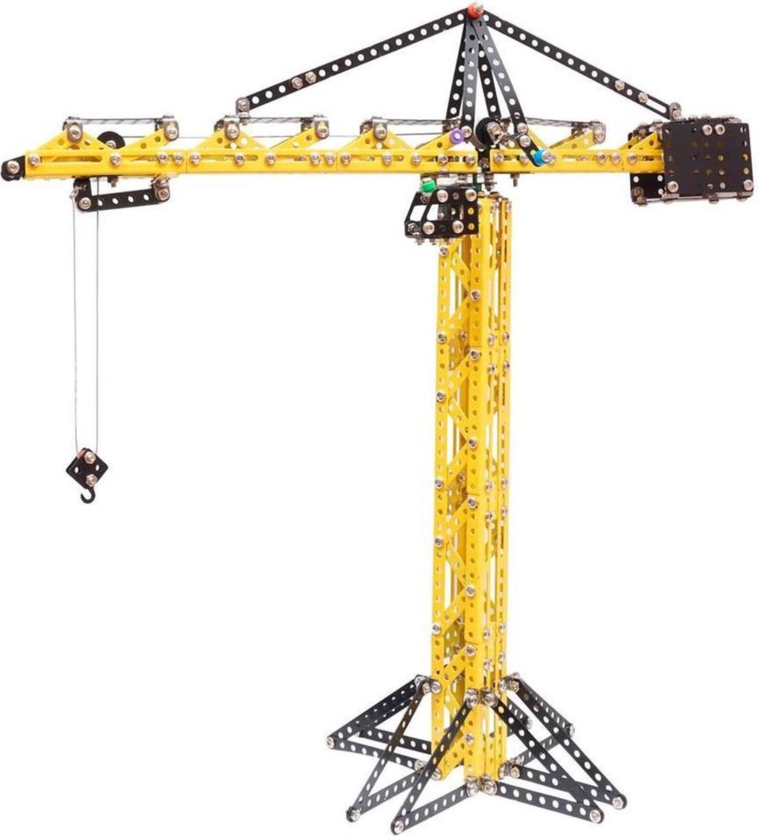 Metal Techno Bouwpakket Tower Crane 54 Cm Staal Geel/zwart 1046-delig