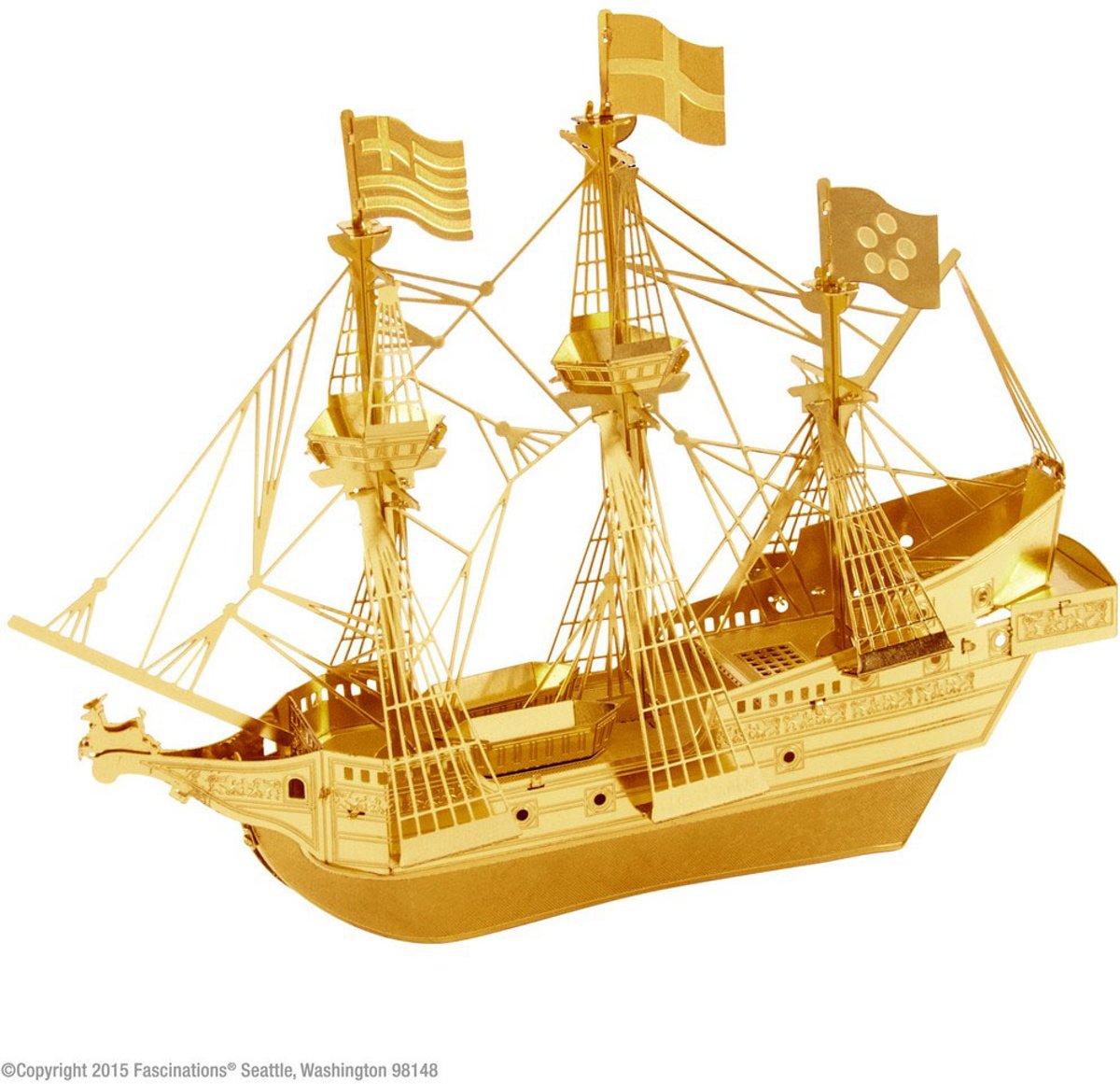 Gouden Golden Hind - Metal Earth - 3D-model