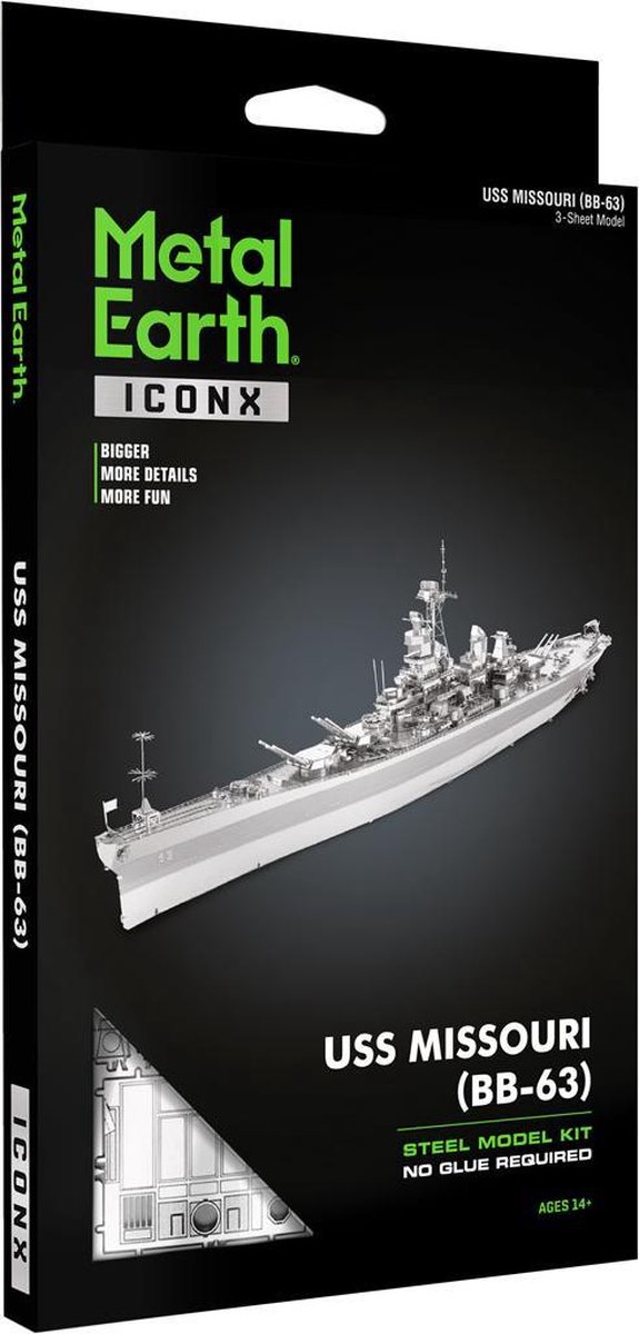 Metal Earth modelbouw metaal USS Missouri Iconx model