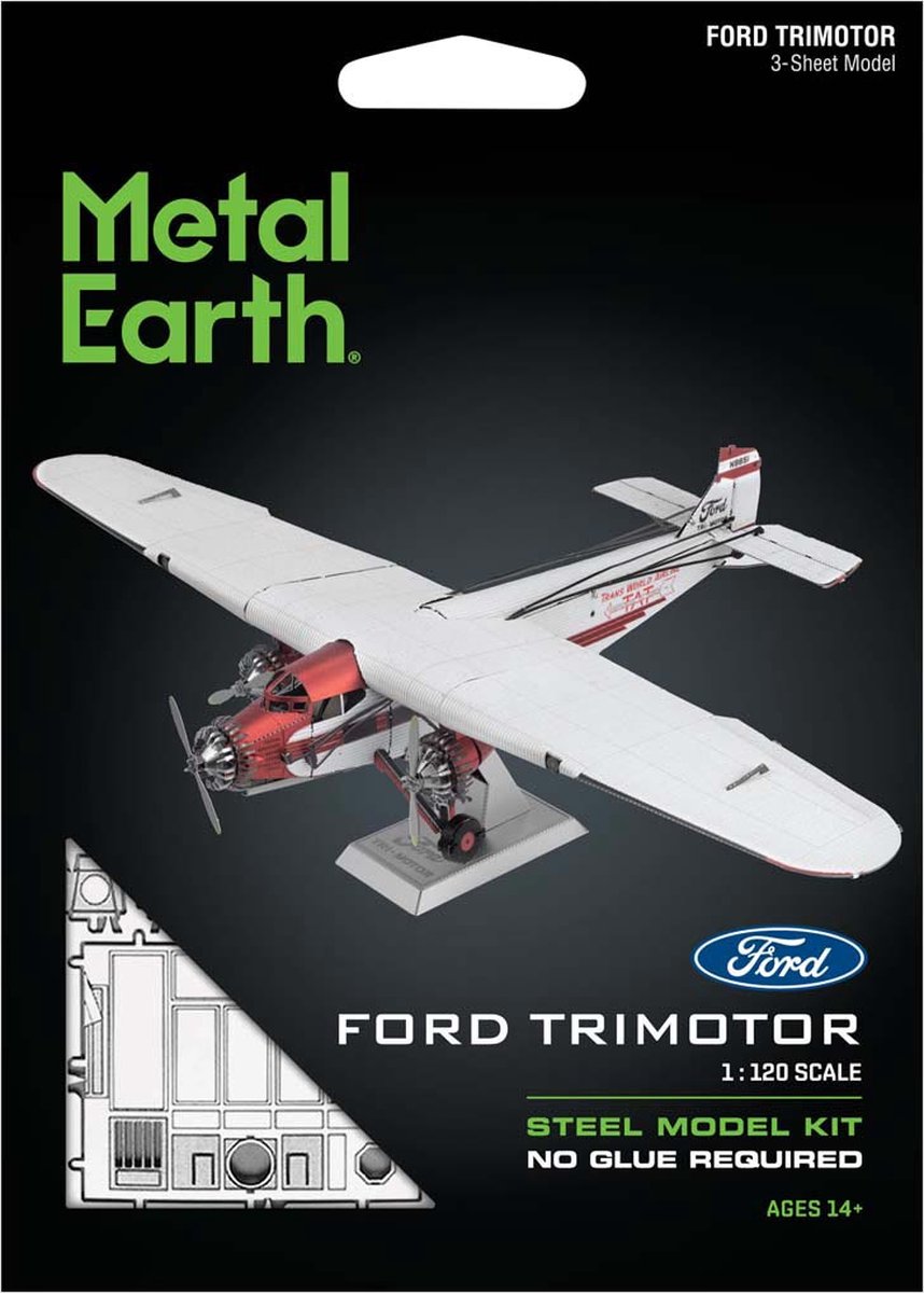 Metal Earth modelbouw metaal vliegtuig Ford Trimotor