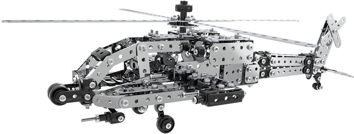 Metalen Bouwpakket Helikopter - DIY Modelbouw - Beweegbaar - 500+ Onderdelen