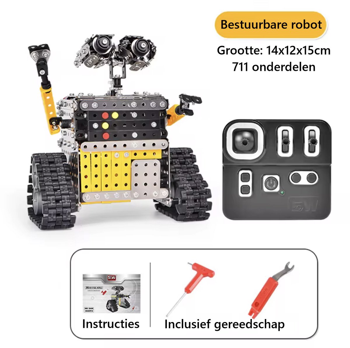 Metalen Bouwpakket Robot – DIY Modelbouw - 700+ Onderdelen - Volledig Bestuurbaar