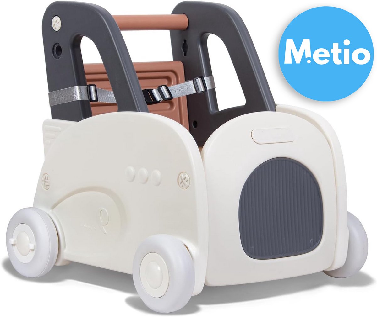  - 4-in-1 Baby Loopwagen - Push & Pull Loophulp - Met Zitfunctie & Verstelbare Snelheid - Multifunctioneel - Beige