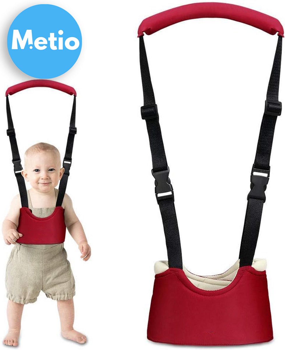   - Baby Loophulp - Verstelbare Loopwagen met Veiligheidssluiting & Ademend - Leerhulp - Rood
