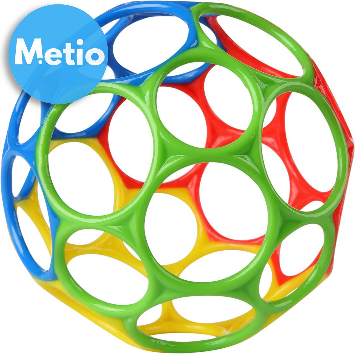 Metio - OBall 10cm Classic - Flexibel & Gemakkelijk Vast te Pakken - Meerkleurig Kunststof
