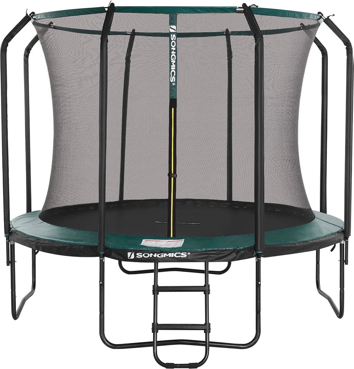 Grote trampoline - Ø 366 cm - Met binnennet - Met veiligheidsnet en ladder - Groen