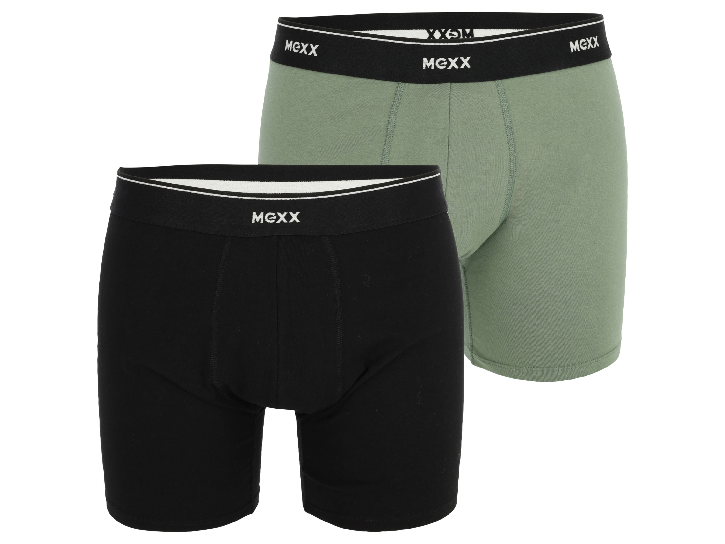 MEXX 2 heren boxers (M, Zwart/groen)