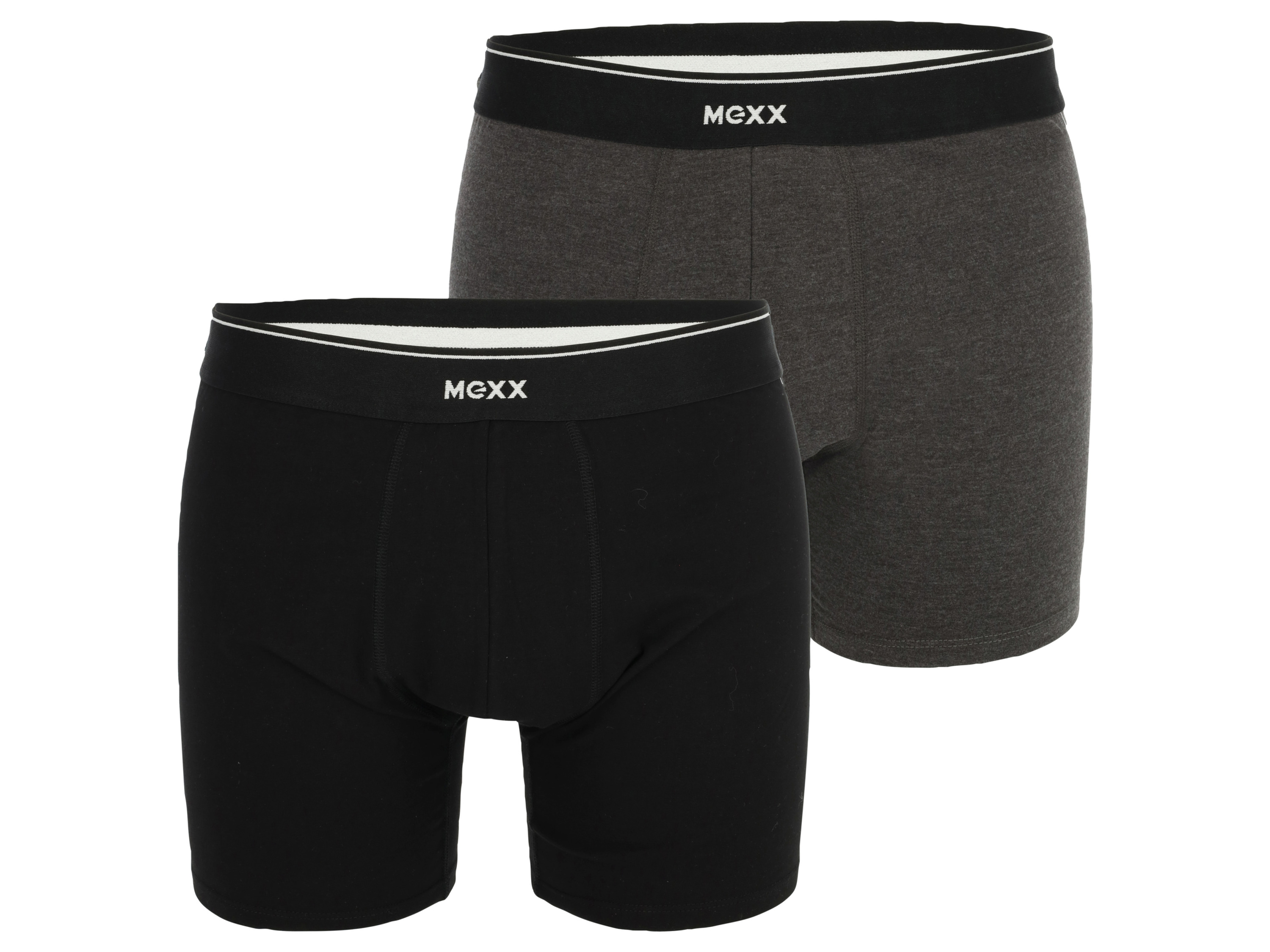 MEXX 2 heren boxers (XL, Zwart/grijs)