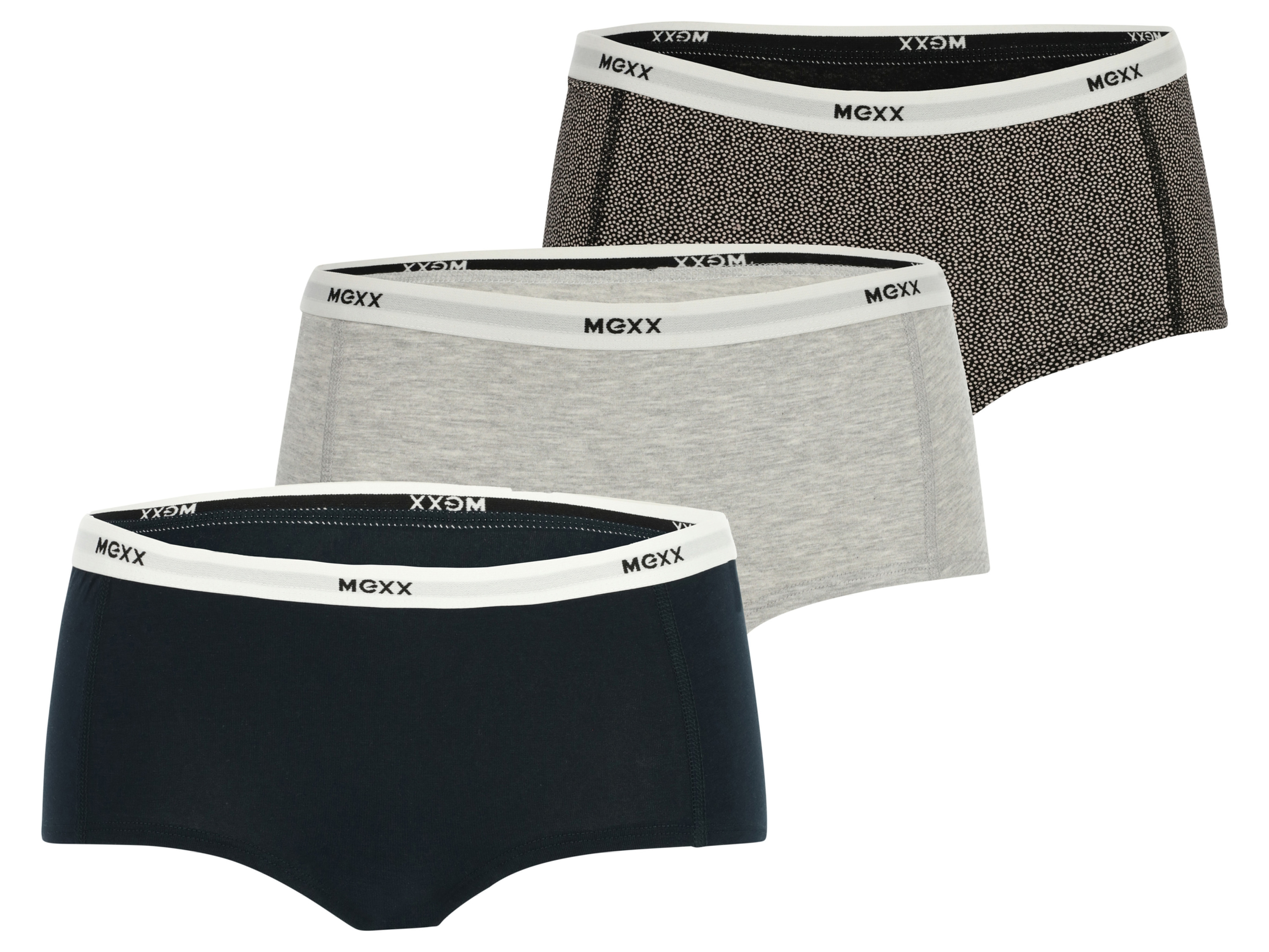 MEXX 3 dames-hipsters (M, Zwart/grijs)