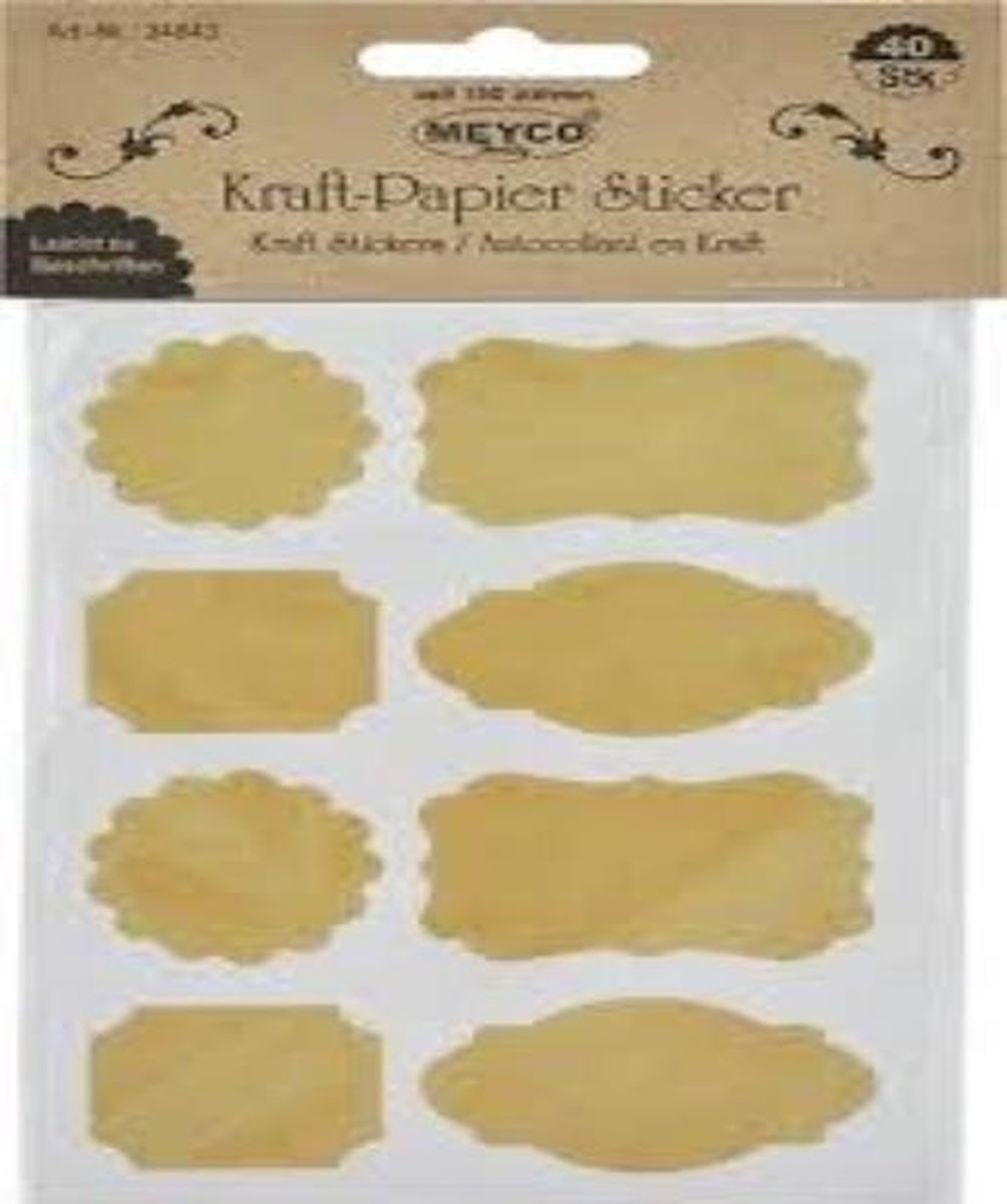 Meyco Hobby - 40 Kraft papier stickers