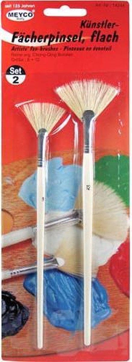 Meyco Hobby - Fan Brushes - 2 kwasten in de maten 8 en 12