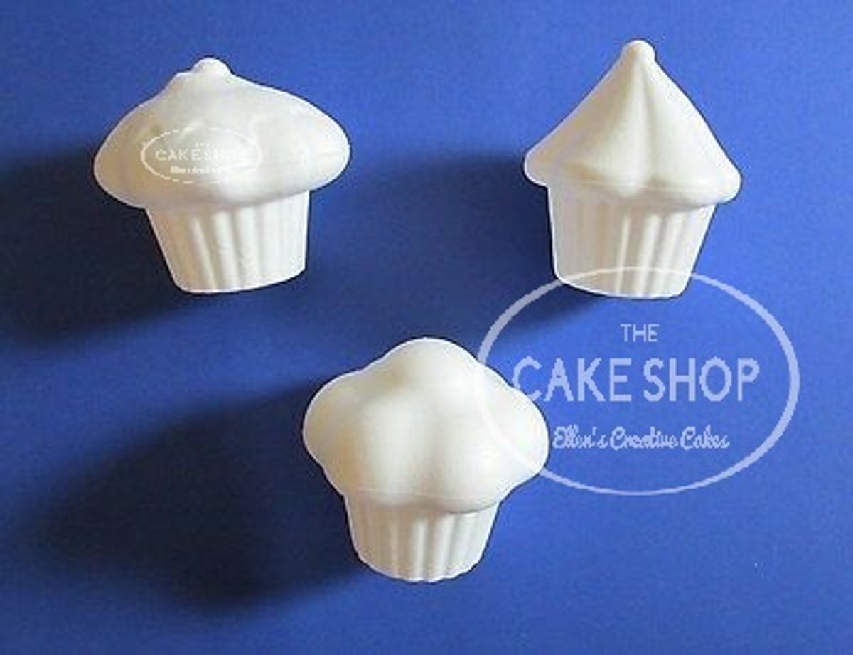 Styropor cupcakes voor decoratie - set 6 stuks