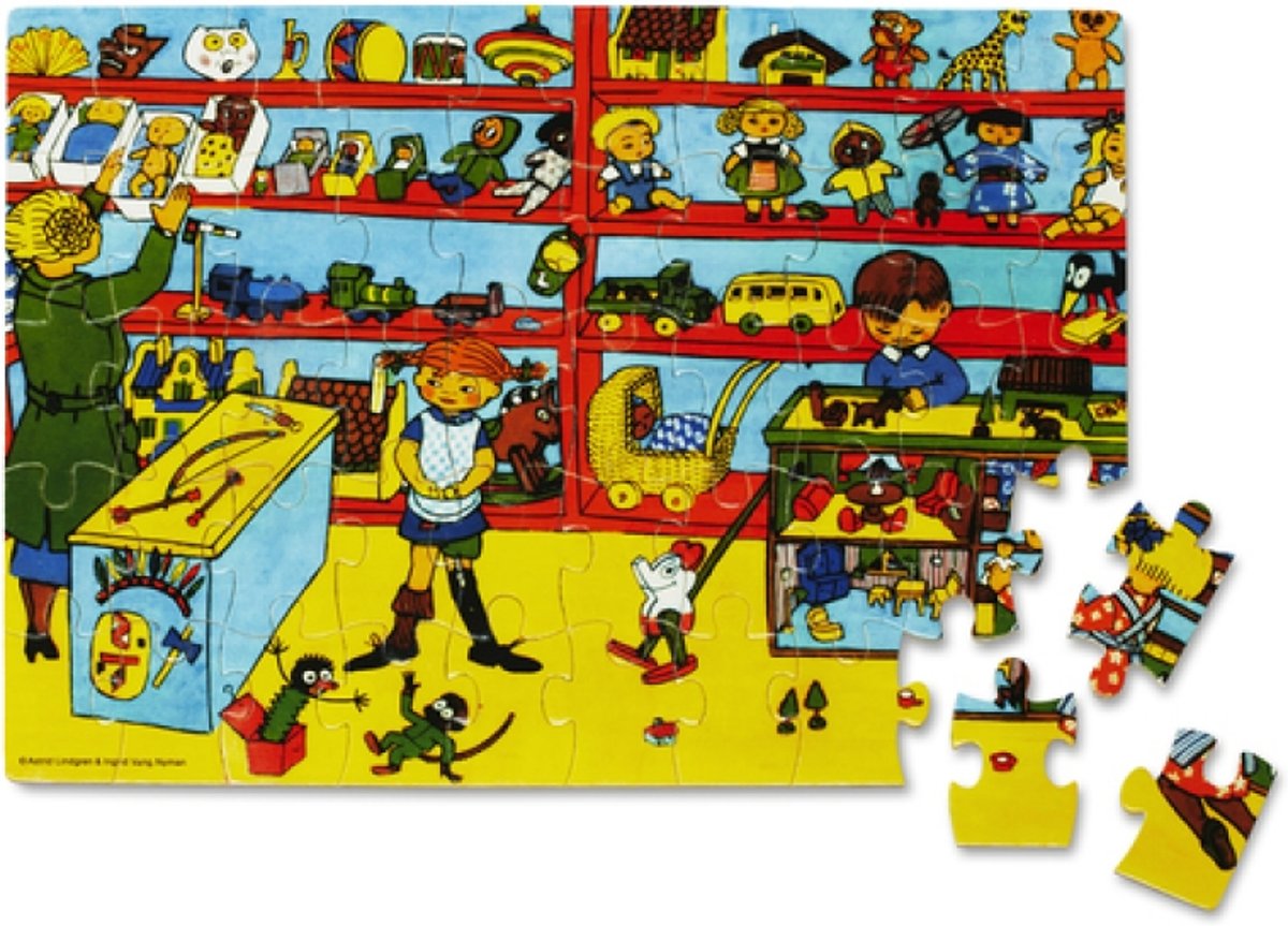 Pippi Langkous houten puzzel 50 stukjes