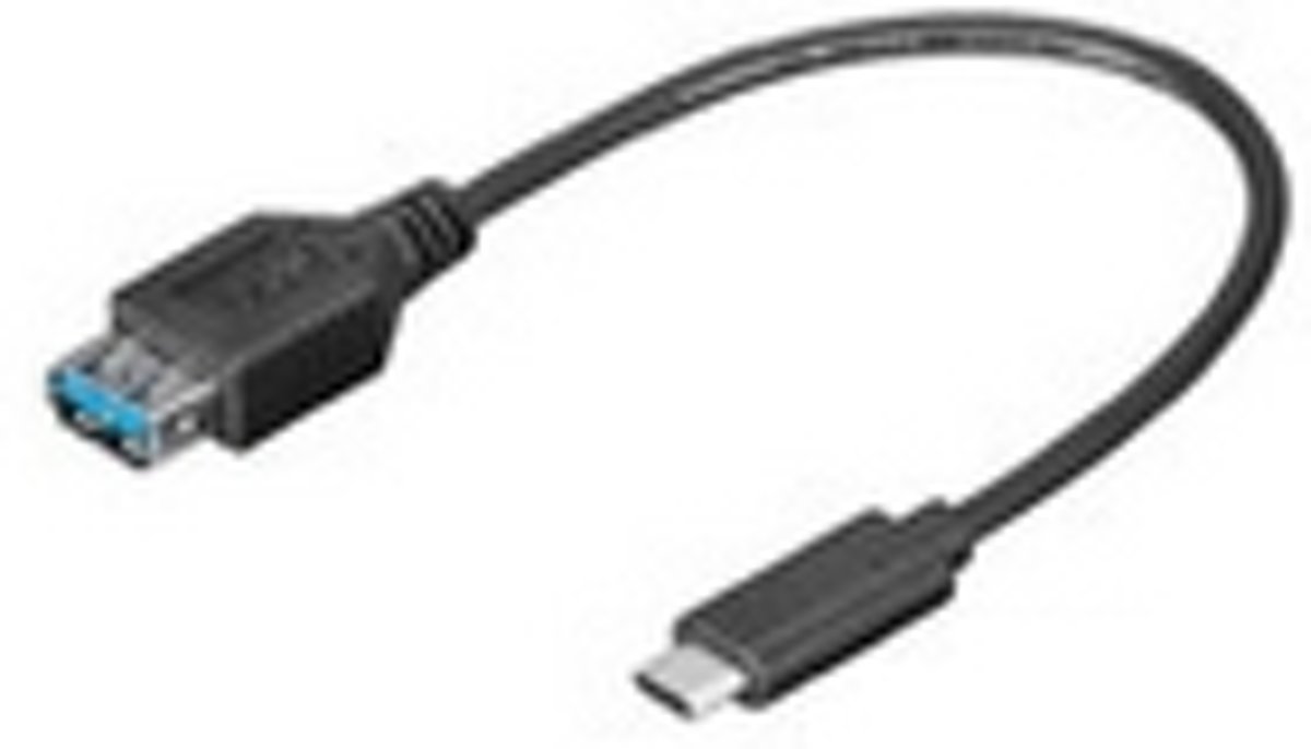 Microconnect 0.2m USB 3.1 0.2m USB C USB A Mannelijk Vrouwelijk Zwart USB-kabel