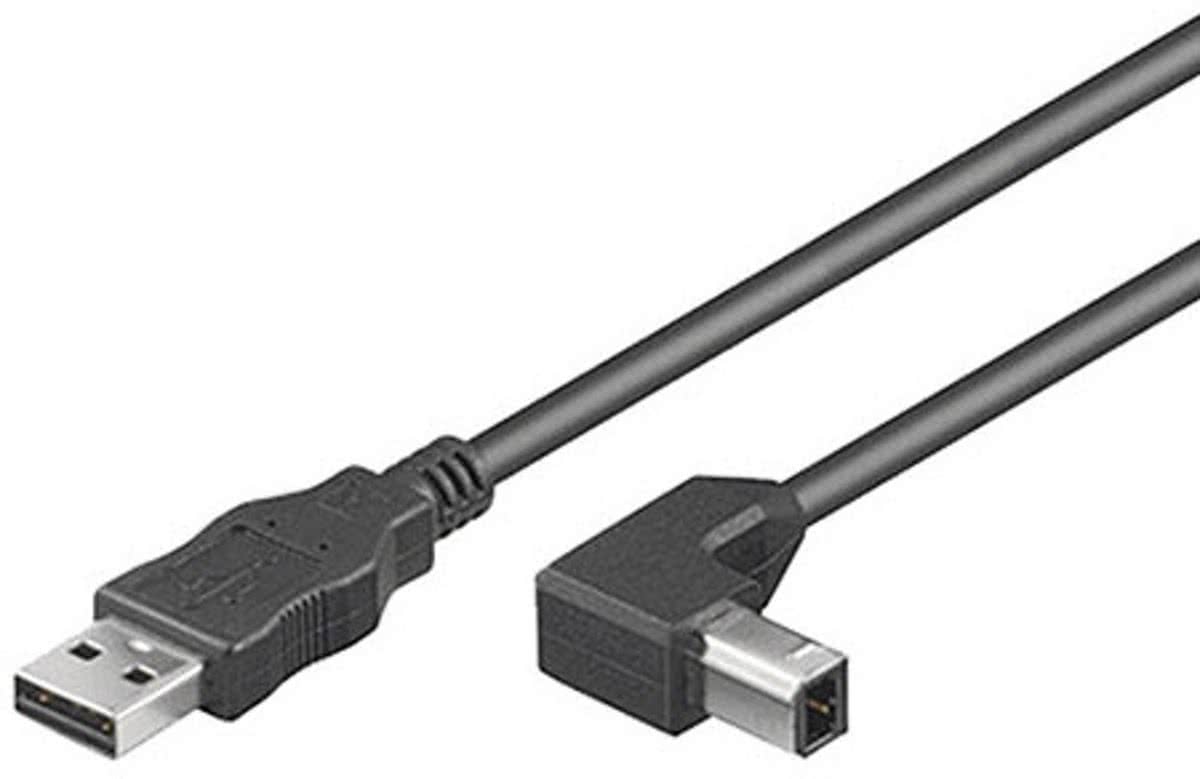 Microconnect 1m USB2.0 A-B USB A USB B Mannelijk Mannelijk Zwart USB-kabel