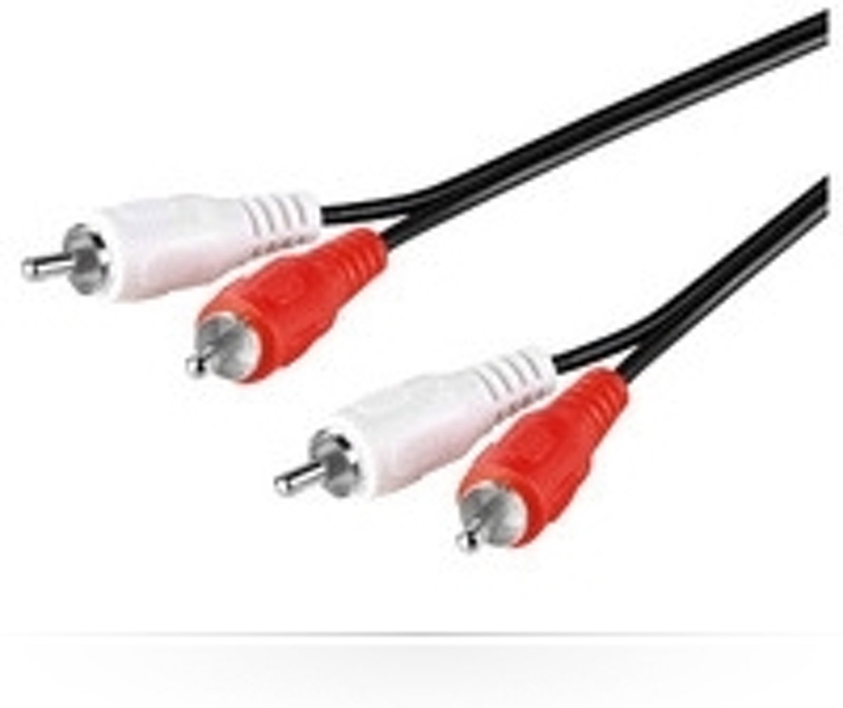 Microconnect 2xRCA - 2xRCA, 0.5m 0.5m 2 x RCA 2 x RCA Zwart audio kabel