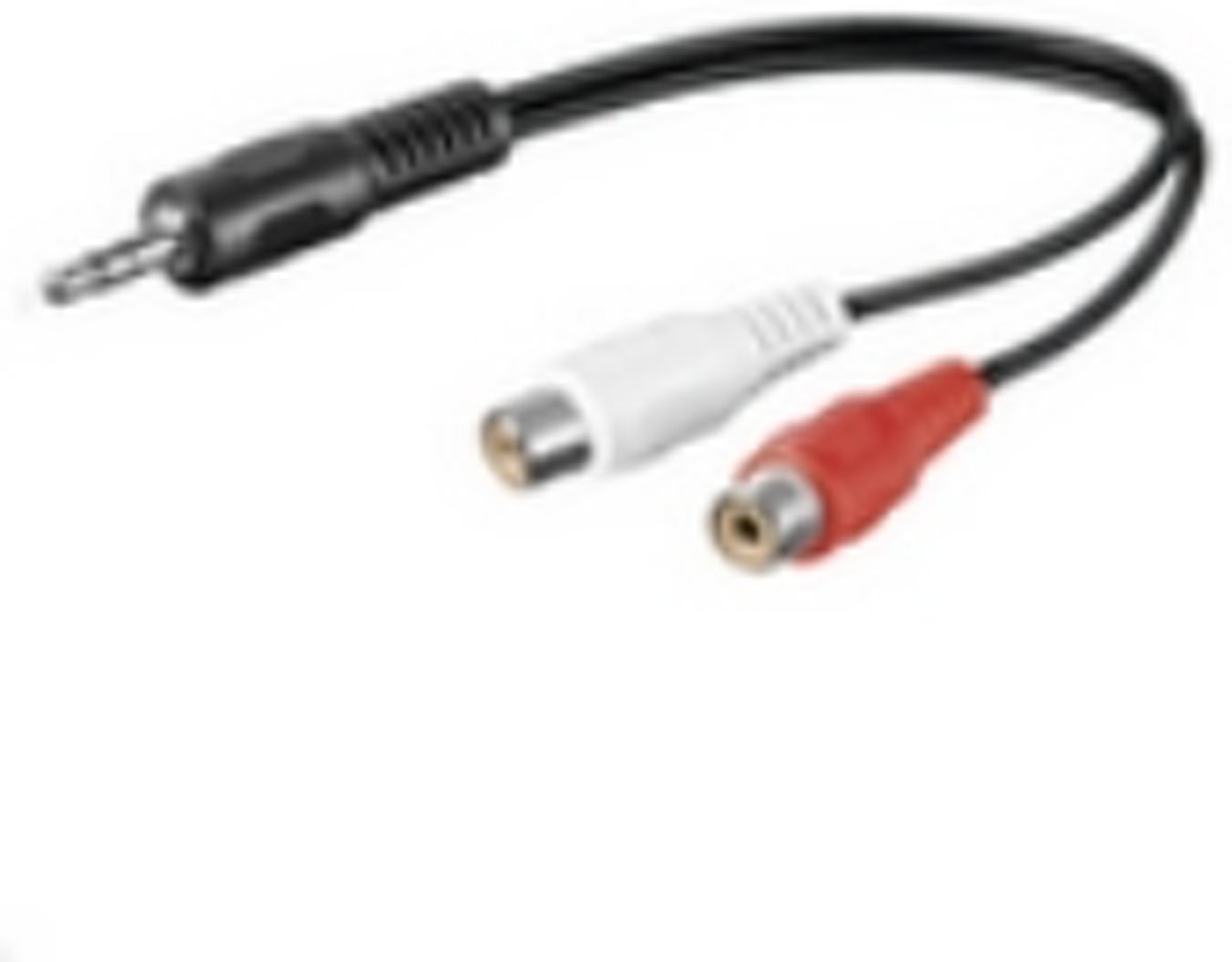 Microconnect 3.5mm/2xRCA, 0.2m 0.2m 3.5mm 2 x RCA Zwart, Rood, Wit audio kabel