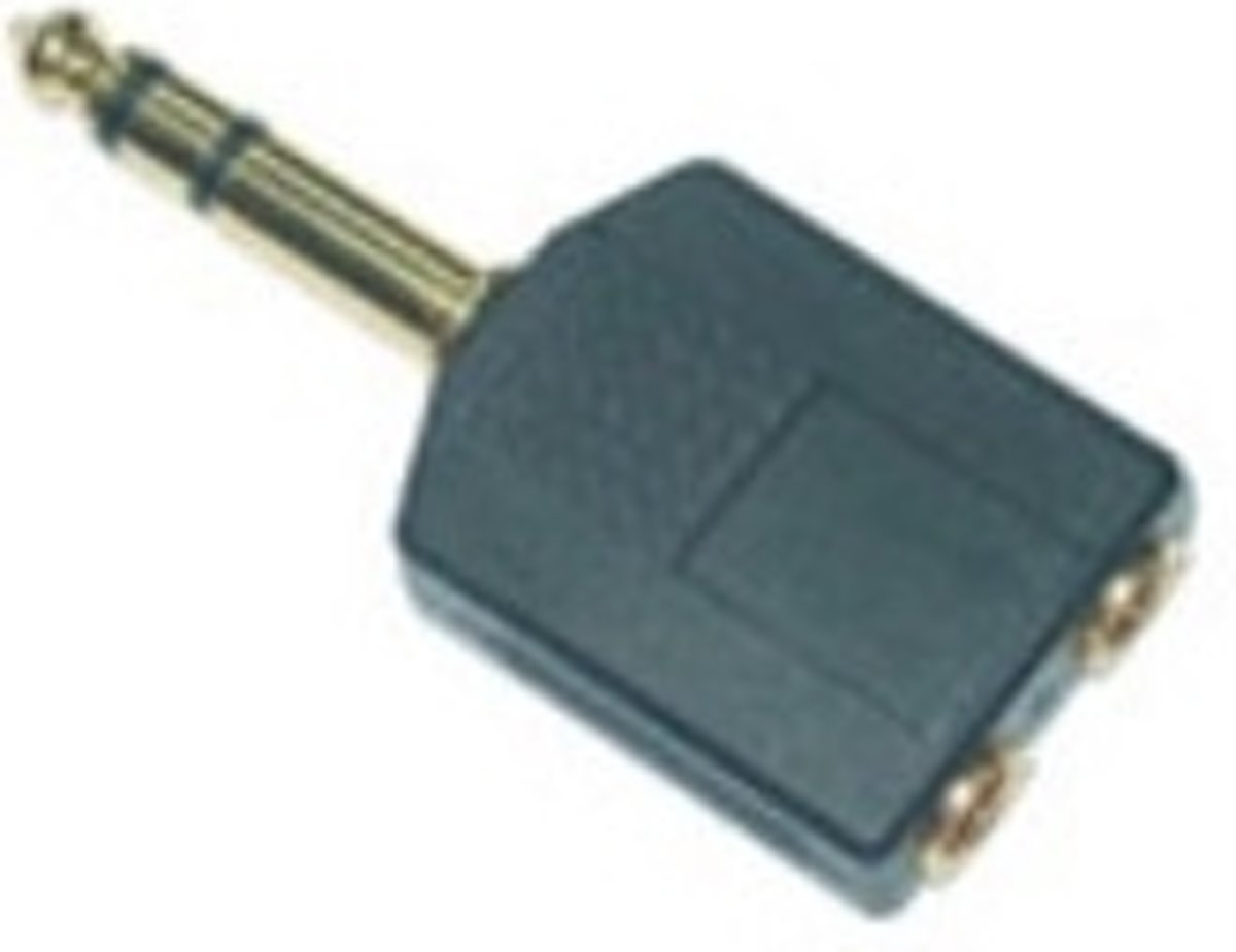 Microconnect 6.3mm/2x3.5mm M/F 6.35mm 2 x 3.5mm Zwart kabeladapter/verloopstukje