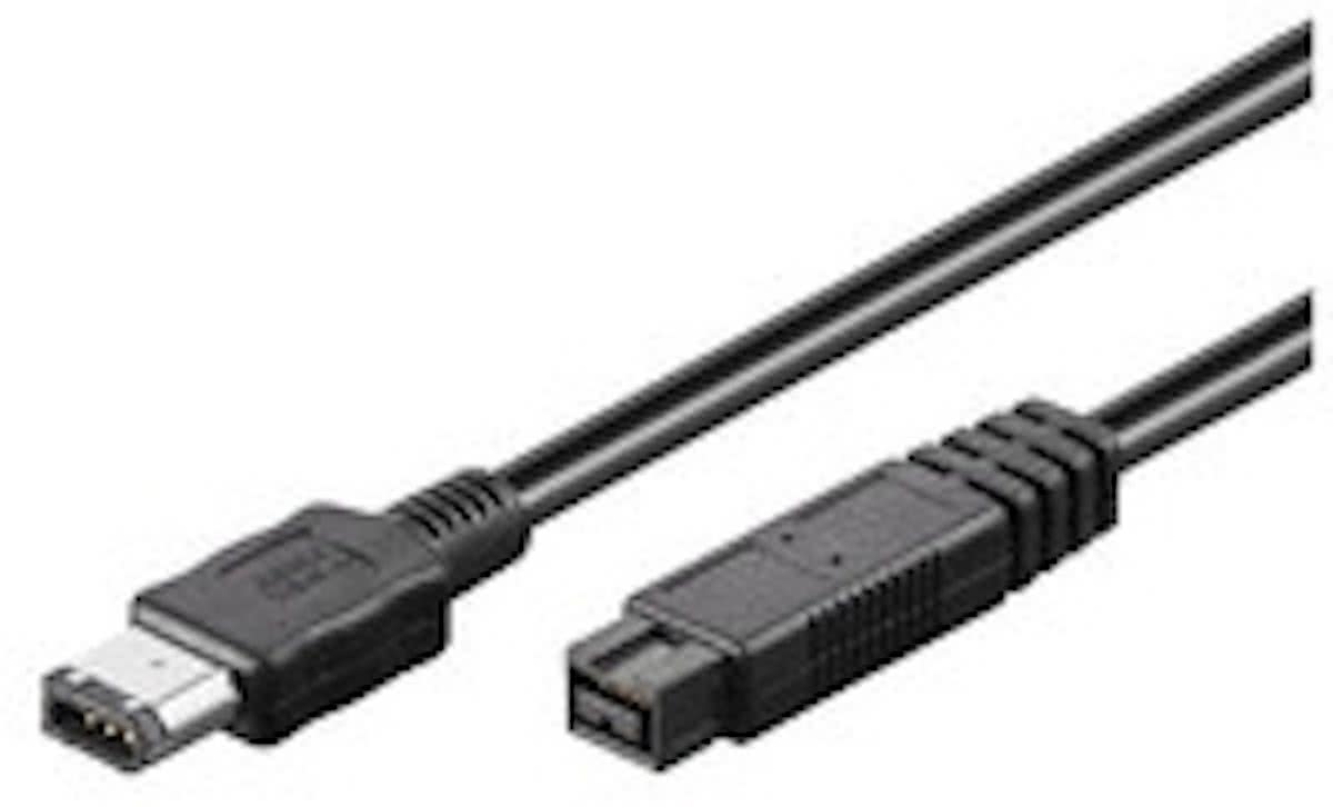 Microconnect 9P-6P 2m 2m 9-p 6-p Zwart firewire-kabel