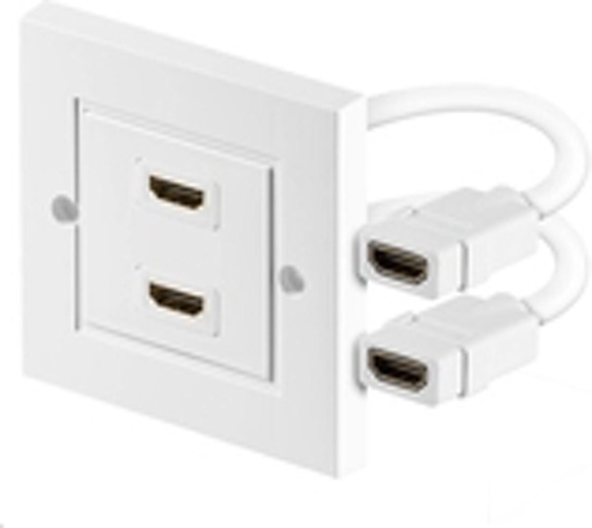 Microconnect AV kabels: HDMI wall soccket 2 port white