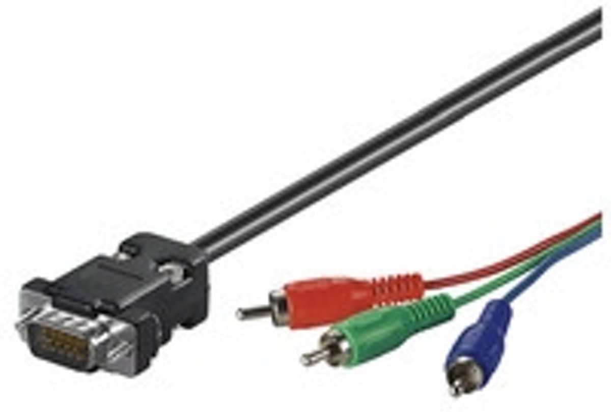 Microconnect MONGG2RCA 2m VGA (D-Sub) VGA (D-Sub) + RCA Zwart video kabel adapter