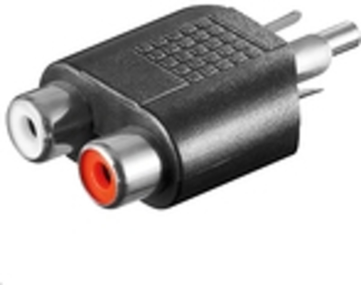 Microconnect RCA - 2xRCA, M-F RCA 2 x RCA Zwart kabeladapter/verloopstukje