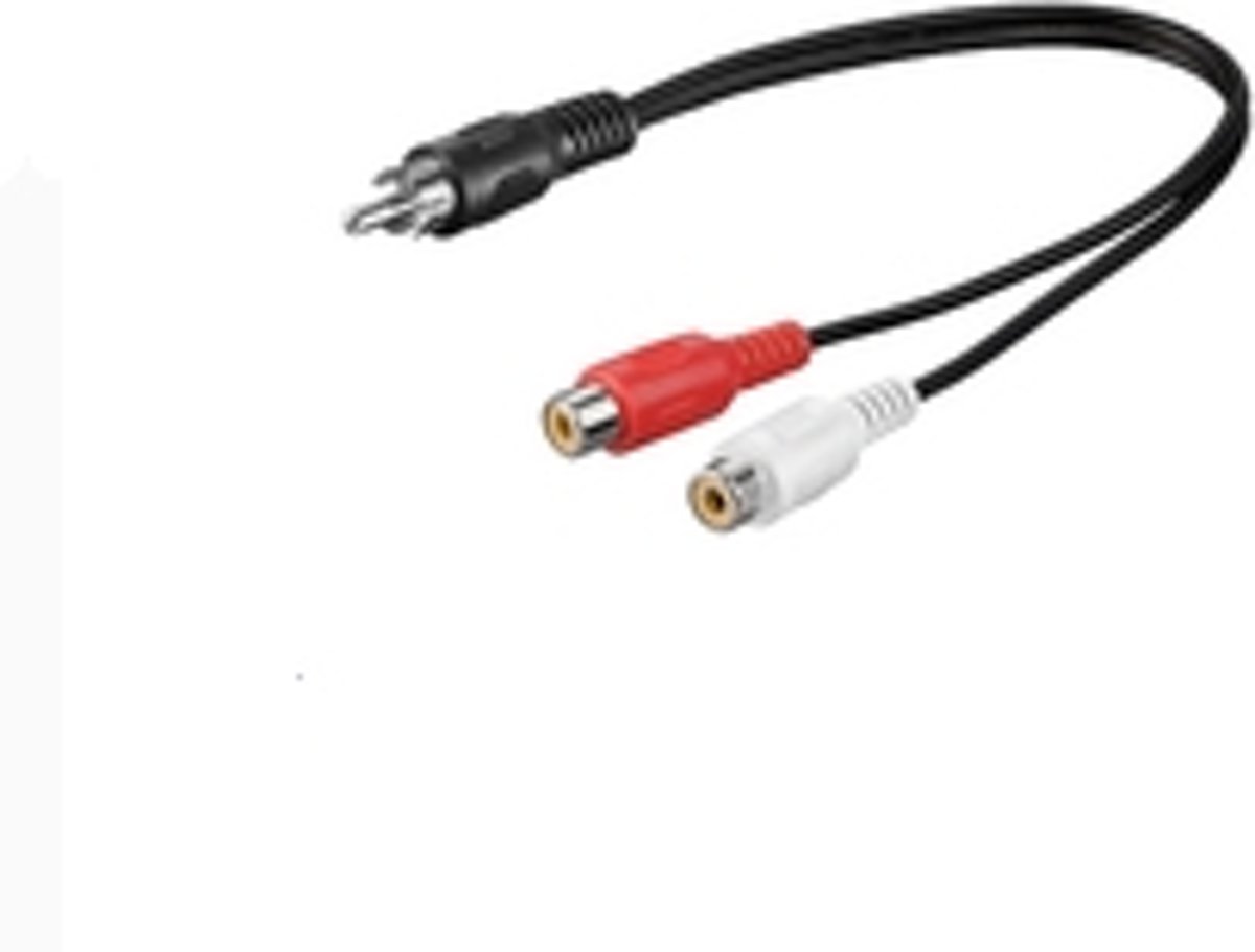 Microconnect RCA - 2xRCA, M-F audio kabel 0,2 m Zwart, Rood, Wit