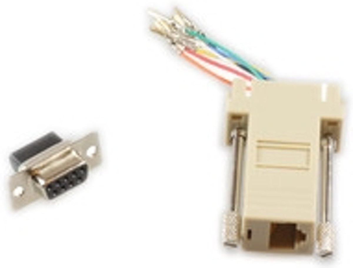 Microconnect SAD008 RJ45 F DB9 F Beige kabeladapter/verloopstukje