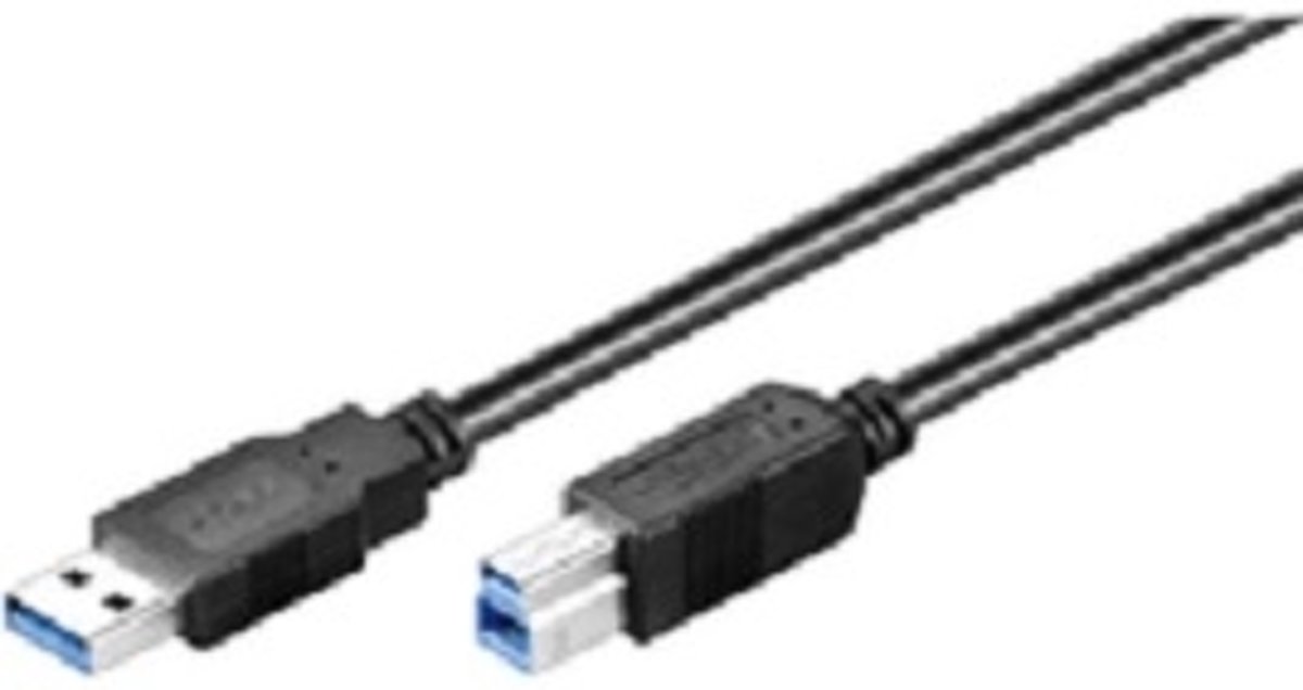 Microconnect USB A/USB B, 5 m 5m USB A USB B Mannelijk Mannelijk Zwart USB-kabel