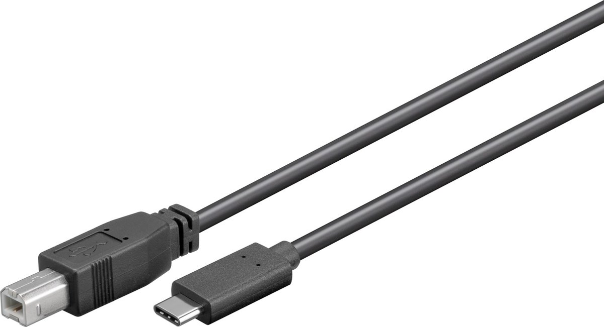 Microconnect USB3.1C2B1 1m USB C USB B Mannelijk Mannelijk Zwart USB-kabel