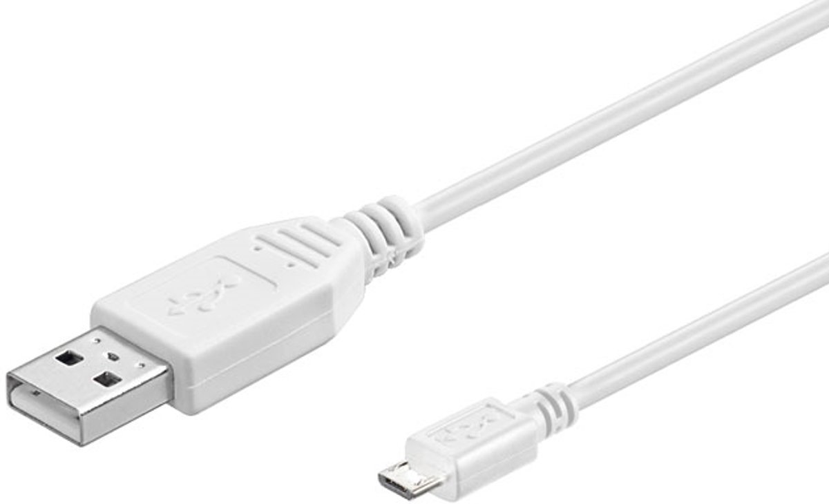 Microconnect USBABMICRO0,60W 0.6m USB A Micro-USB B Mannelijk Mannelijk Wit USB-kabel