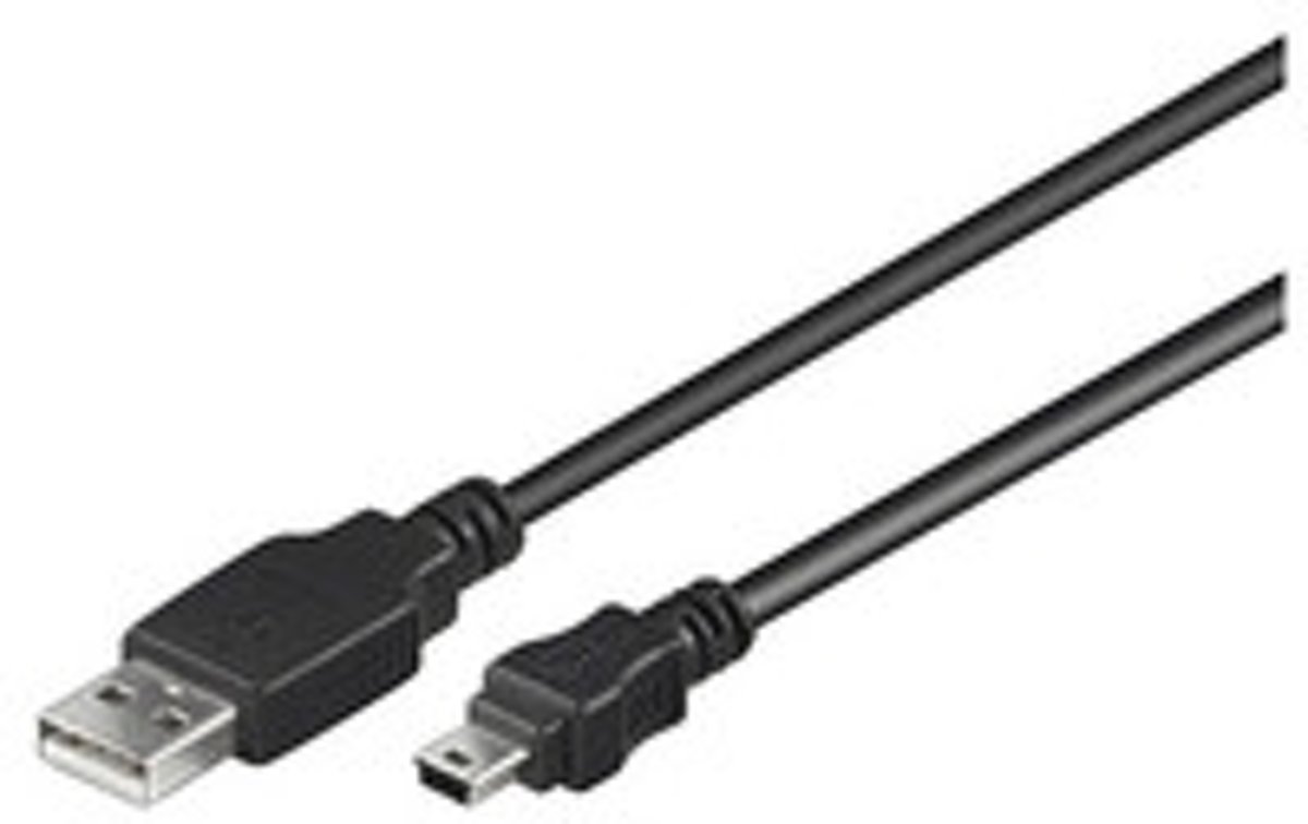 Microconnect USBAMB505 0.5m USB A Mini-USB B Mannelijk Mannelijk Zwart USB-kabel