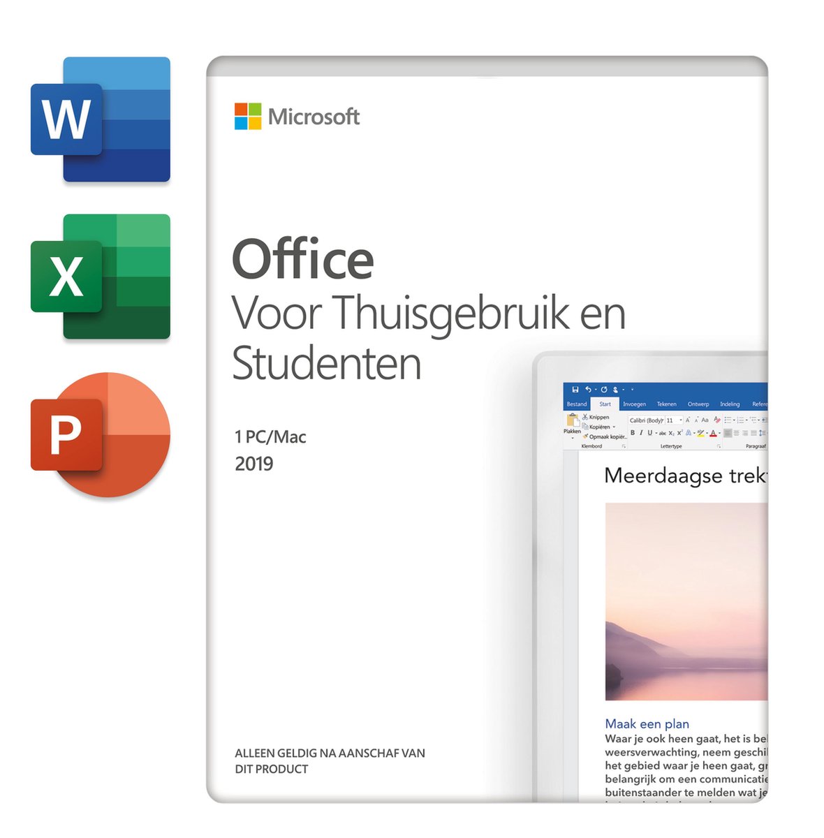 Microsoft Home & Student 2019 - Nederlands - 1 jaar abonnement