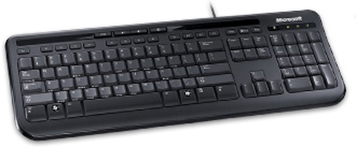 Microsoft Wired Keyboard 600, Black USB Zwart toetsenbord