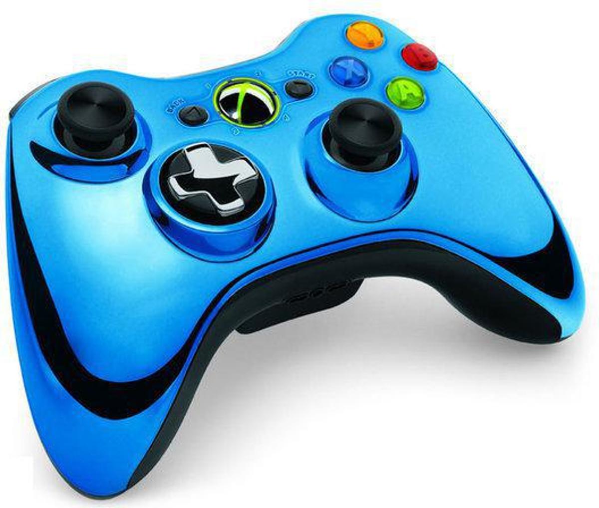 Microsoft Xbox 360 Draadloze Controller Chrome Blauw - Limited Edition