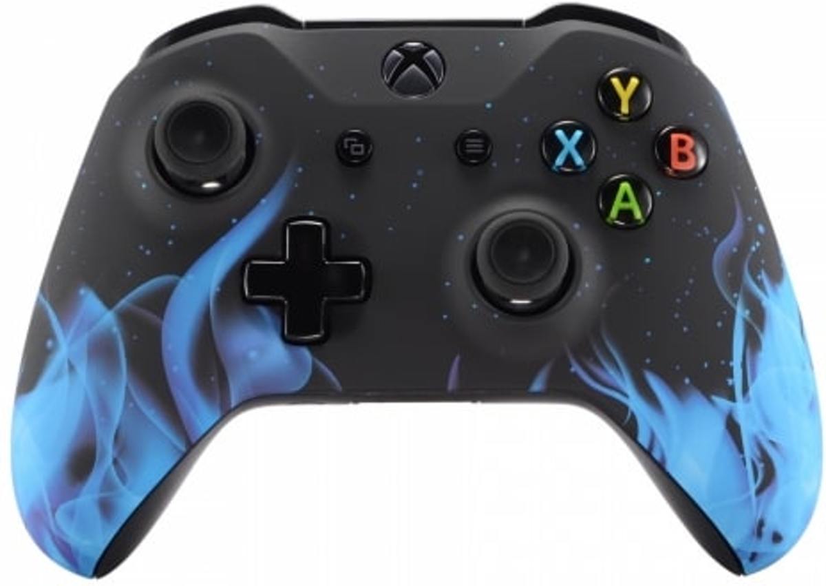 Xbox One S Custom Blue Fire Controller