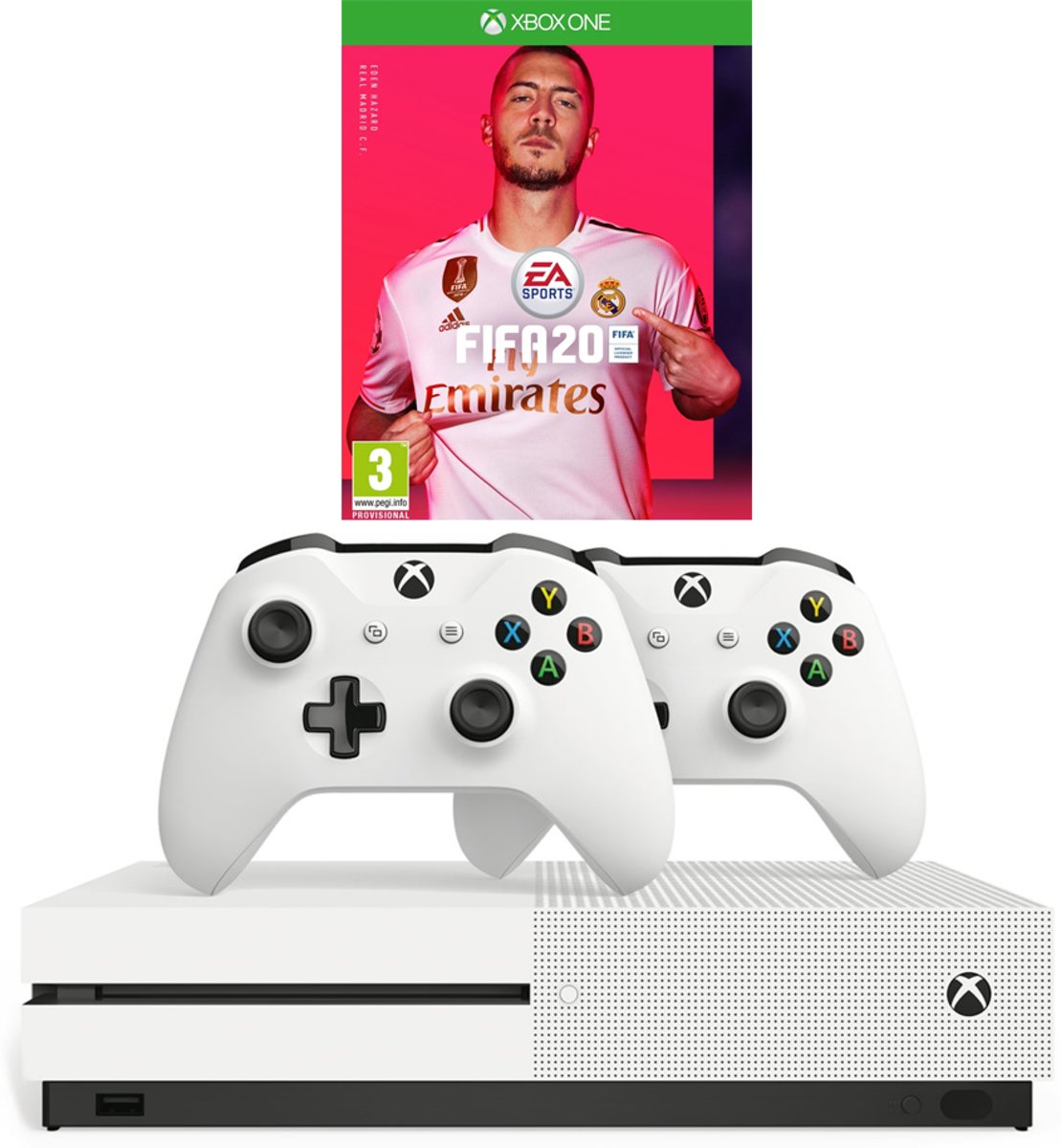 Xbox One S console 1 TB + tweede controller + FIFA 20