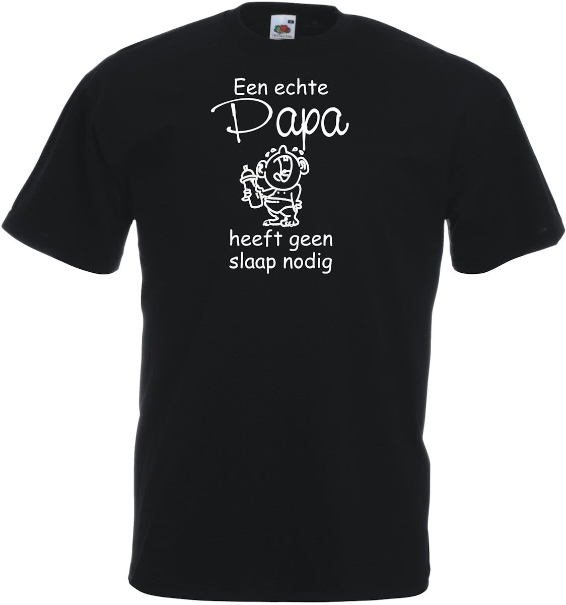 Heren T-shirt - Een echte Papa heeft geen slaap nodig - zwart - maat XXL