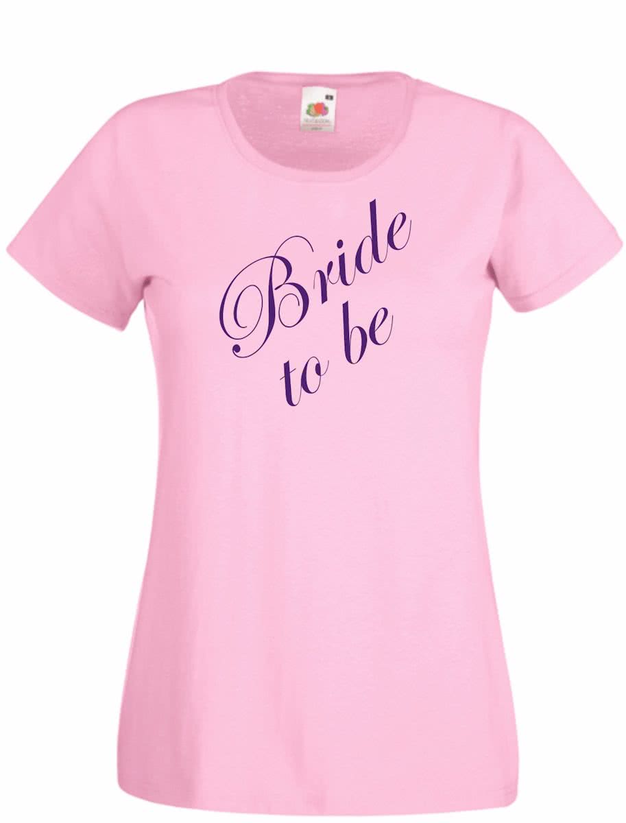 Mijncadeautje - Huwelijks T-shirt - Dames - Bride to be - Roze M