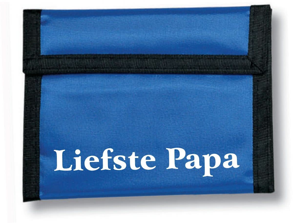 Mijncadeautje - Klittenband Portemonnee - Polyester - Blauw - Liefste Papa