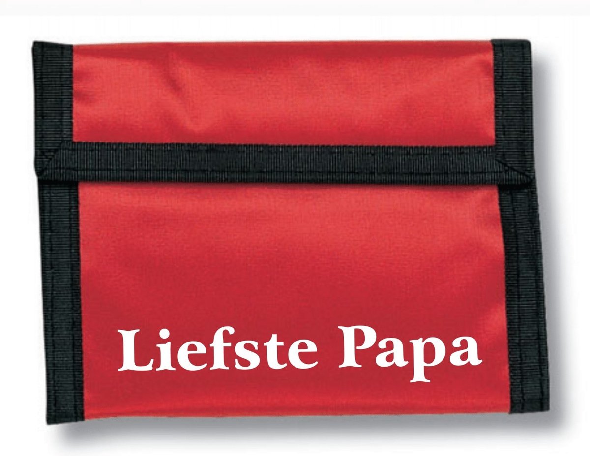 Mijncadeautje - Klittenband Portemonnee - Polyester - Rood - Liefste Papa