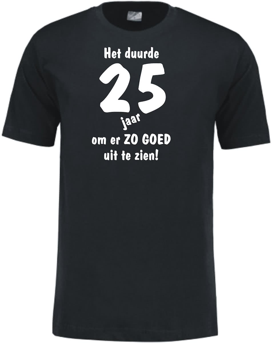 Mijncadeautje - Leeftijd T-shirt - Het duurde 25 jaar - Unisex - Zwart (maat L)