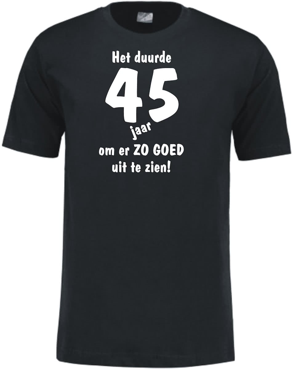 Mijncadeautje - Leeftijd T-shirt - Het duurde 45 jaar - Unisex - Zwart (maat 3XL)