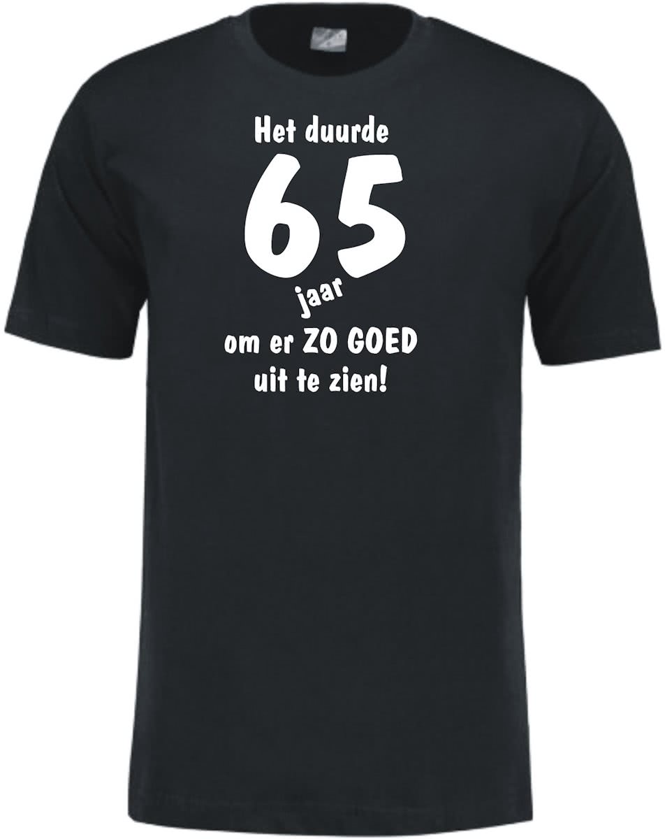   - Leeftijd T-shirt - Het duurde 65 jaar - Unisex - Zwart (maat L)