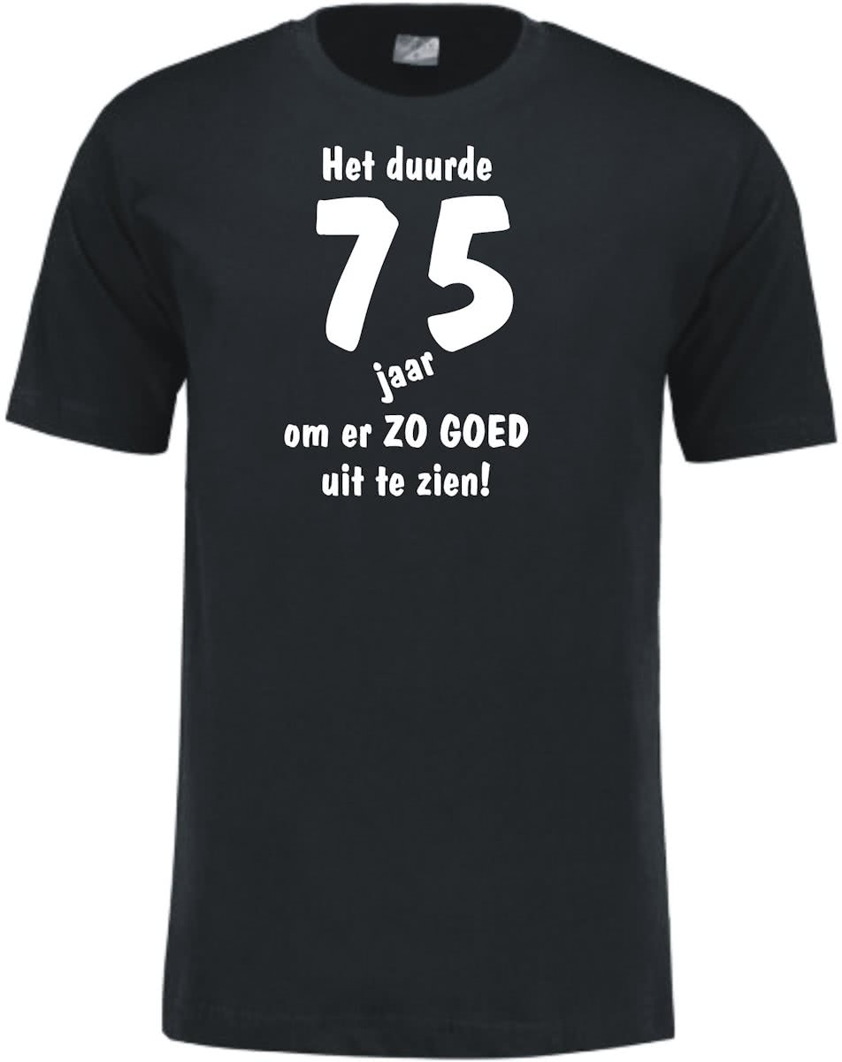 Mijncadeautje - Leeftijd T-shirt - Het duurde 75 jaar - Unisex - Zwart (maat 3XL)