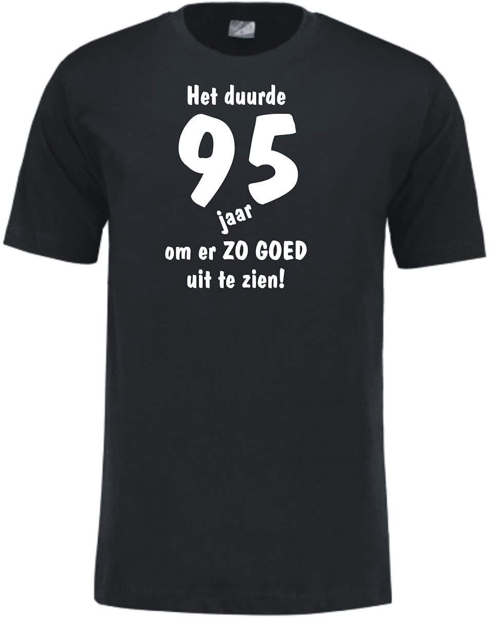 Mijncadeautje - Leeftijd T-shirt - Het duurde 95 jaar - Unisex - Zwart (maat 3XL)