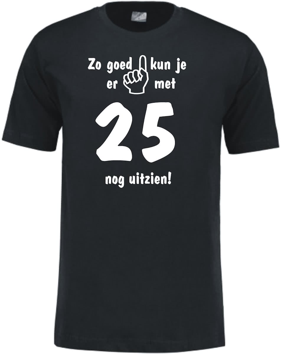 Mijncadeautje - Leeftijd T-shirt - Zo goed kun je er uitzien 25 jaar - Unisex - Zwart (maat 3XL)