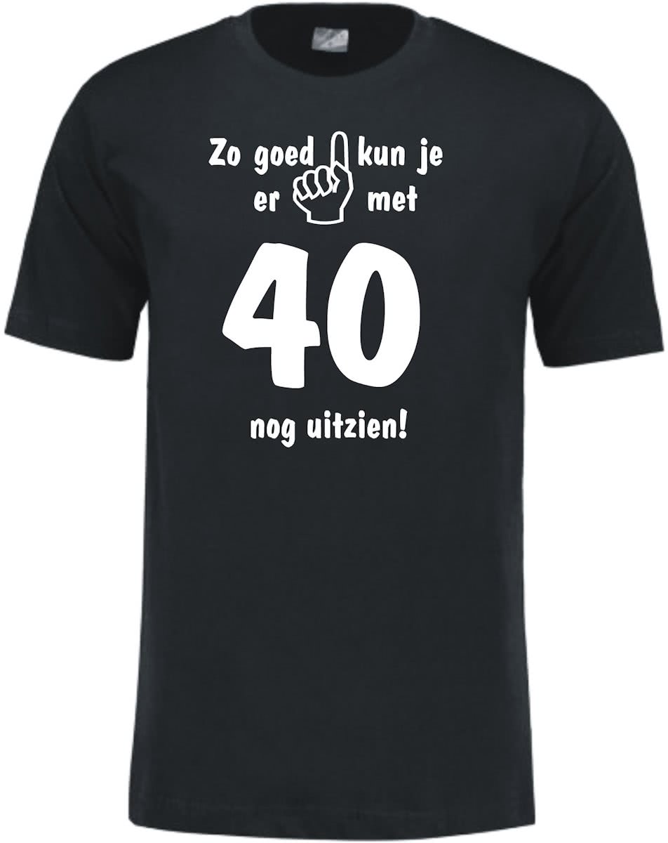 Mijncadeautje - Leeftijd T-shirt - Zo goed kun je er uitzien 40 jaar - Unisex - Zwart (maat M)