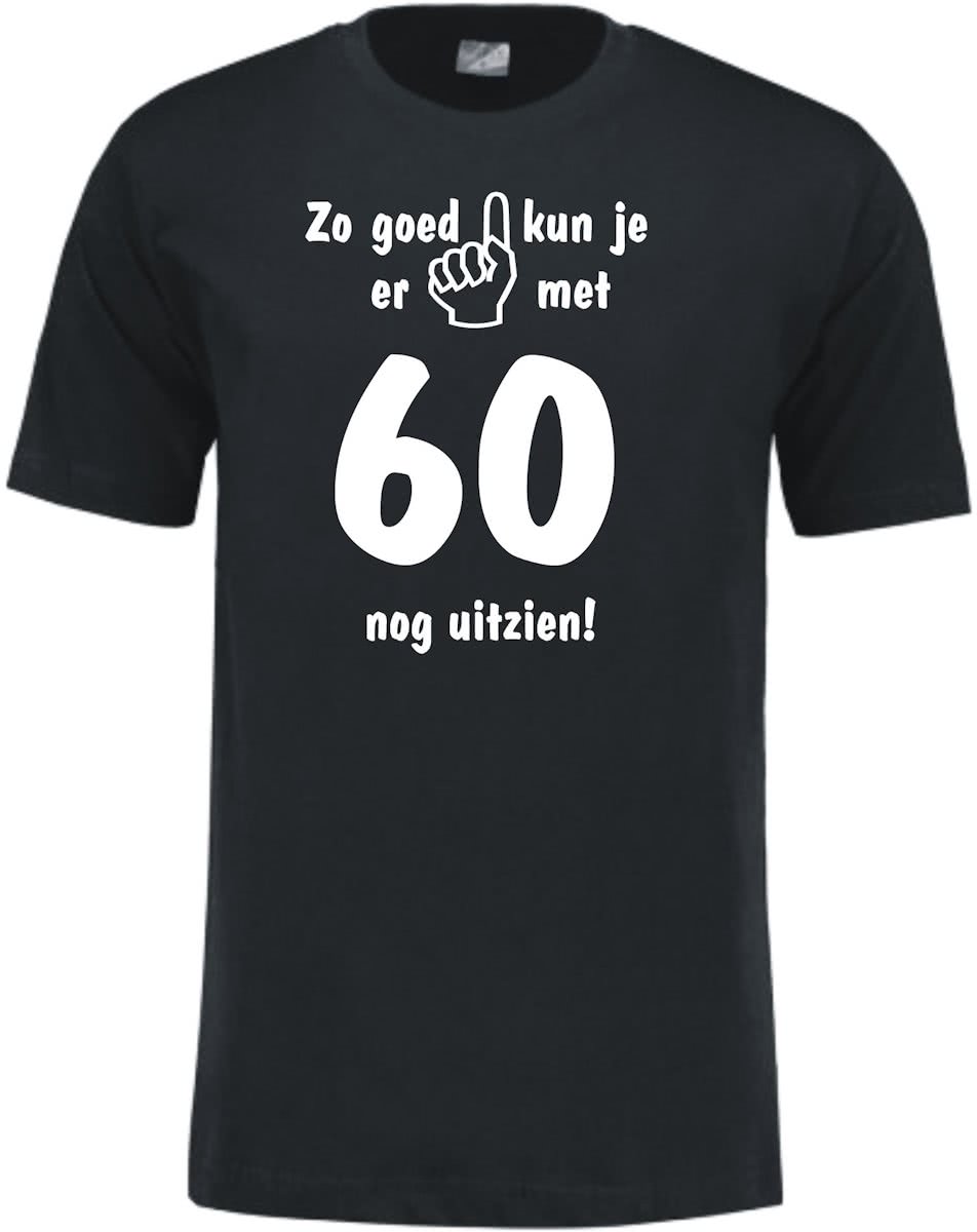   - Leeftijd T-shirt - Zo goed kun je er uitzien 60 jaar - Unisex - Zwart (maat L)