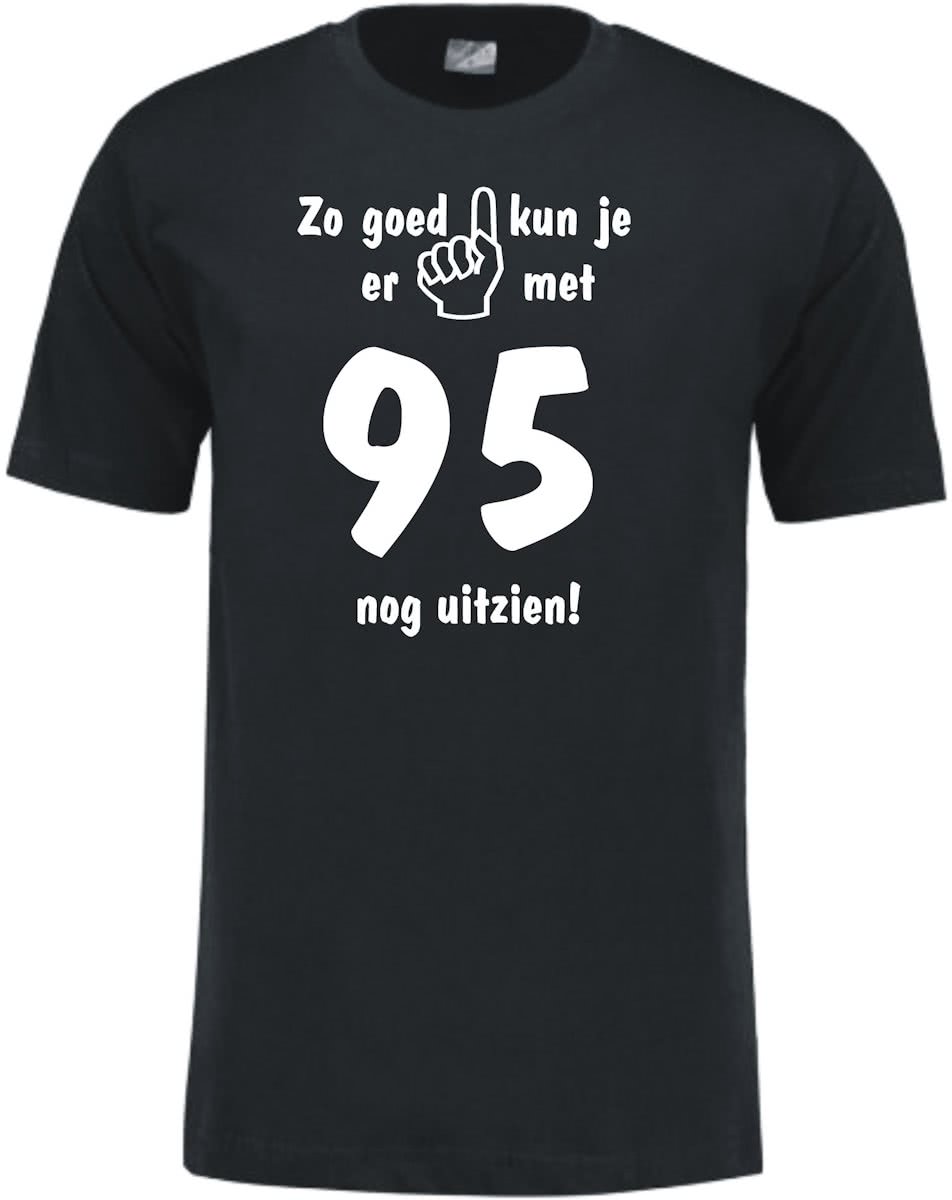 Mijncadeautje - Leeftijd T-shirt - Zo goed kun je er uitzien 95 jaar - Unisex - Zwart (maat 3XL)